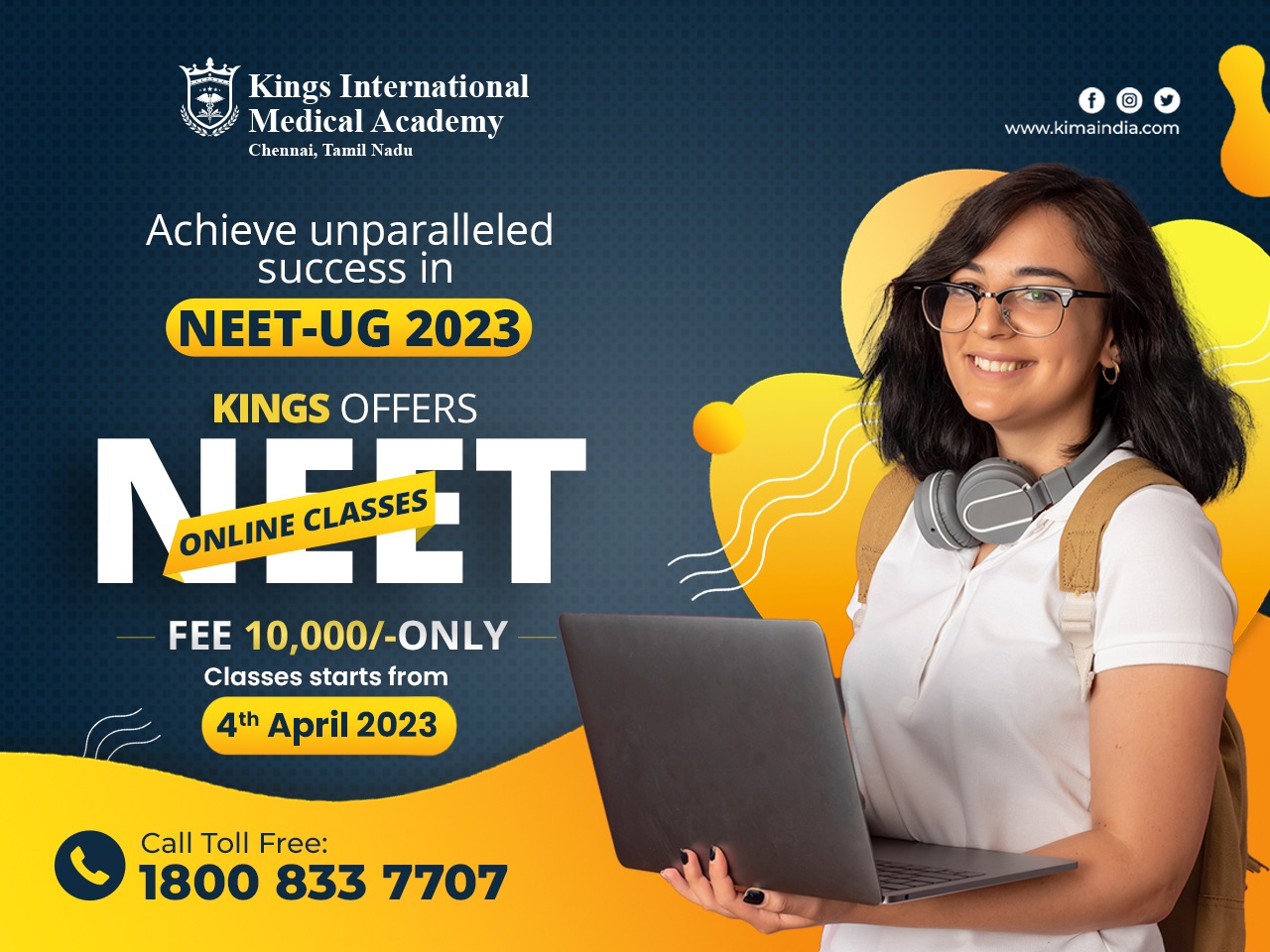 Crush the NEET Exam with Kings International Medical Academy's Online Classes Starting from April 4th!