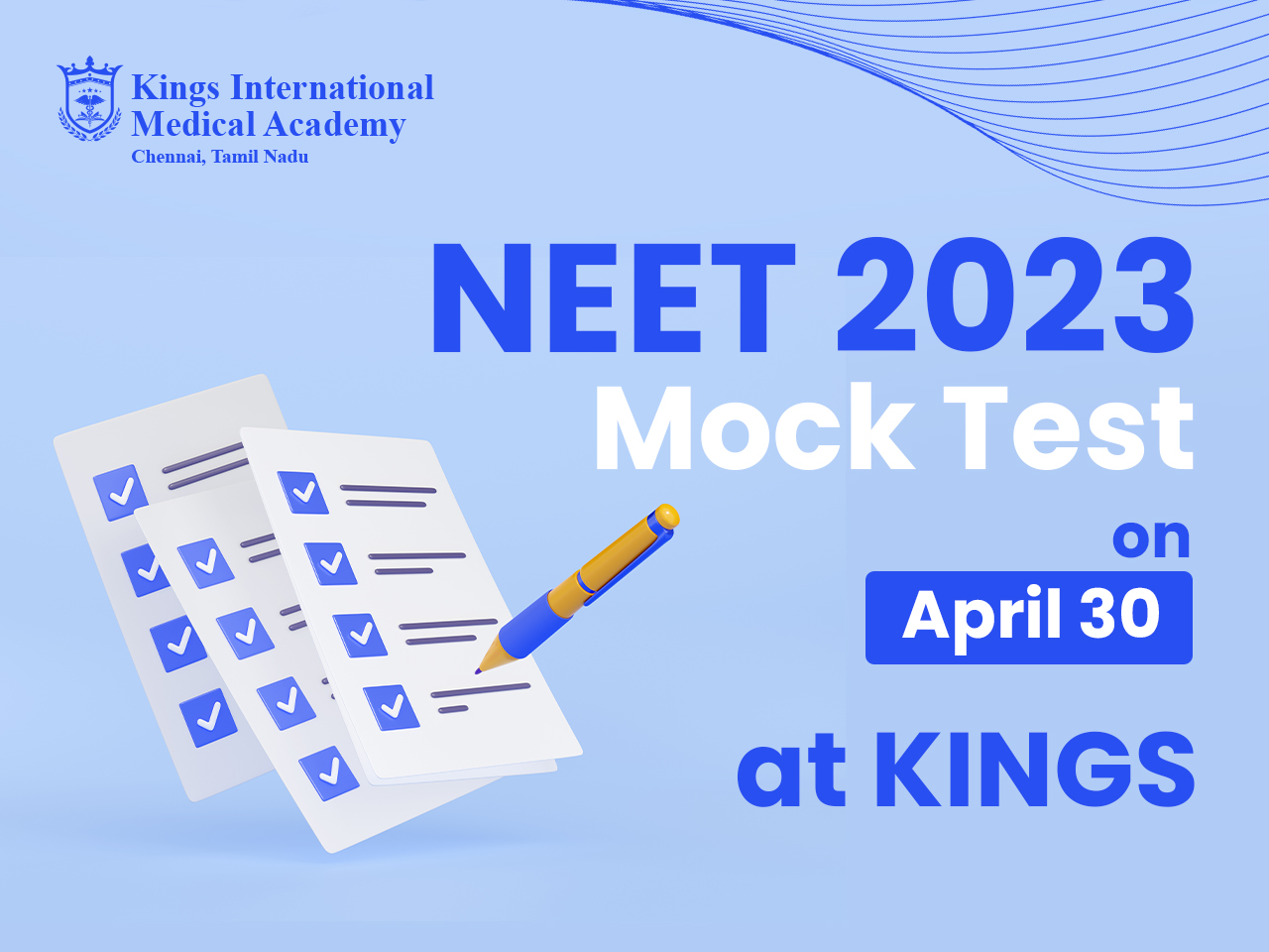 NEET 2023 Mock Test on April 30 at KINGS